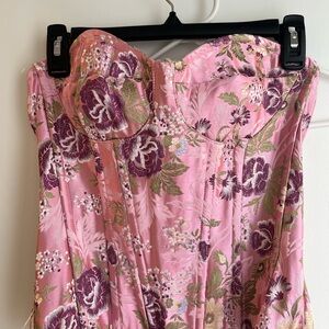 PrettyLittleThing Pink and Purple Floral Bustier